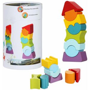 CUBIKA Motorikspielzeug 12718, Stapelturm, Stapelspiel aus Holz, ab 2 Jahre