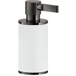 Gessi Inciso Standseifenspender, Behälter weiß matt, 58537706, Farbe: Metall Schwarz PVD