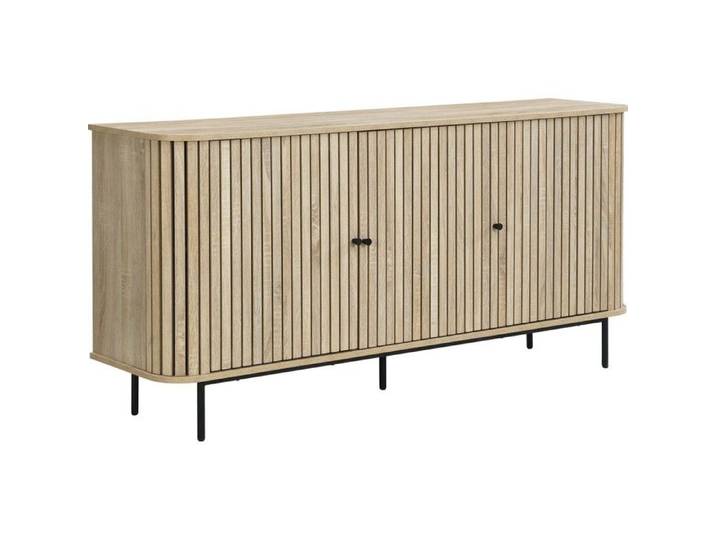 Buffet 3 portes rainurées couleur chêne L160xH78 cm - Solna