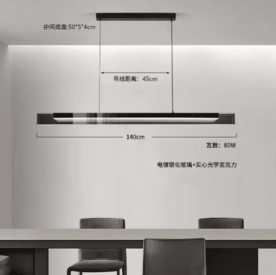 Inspire Picks Modern Long Glass Pendant Light Elegant Kitchen Island & Dining Room Chandelier 140cm cold White No Remote