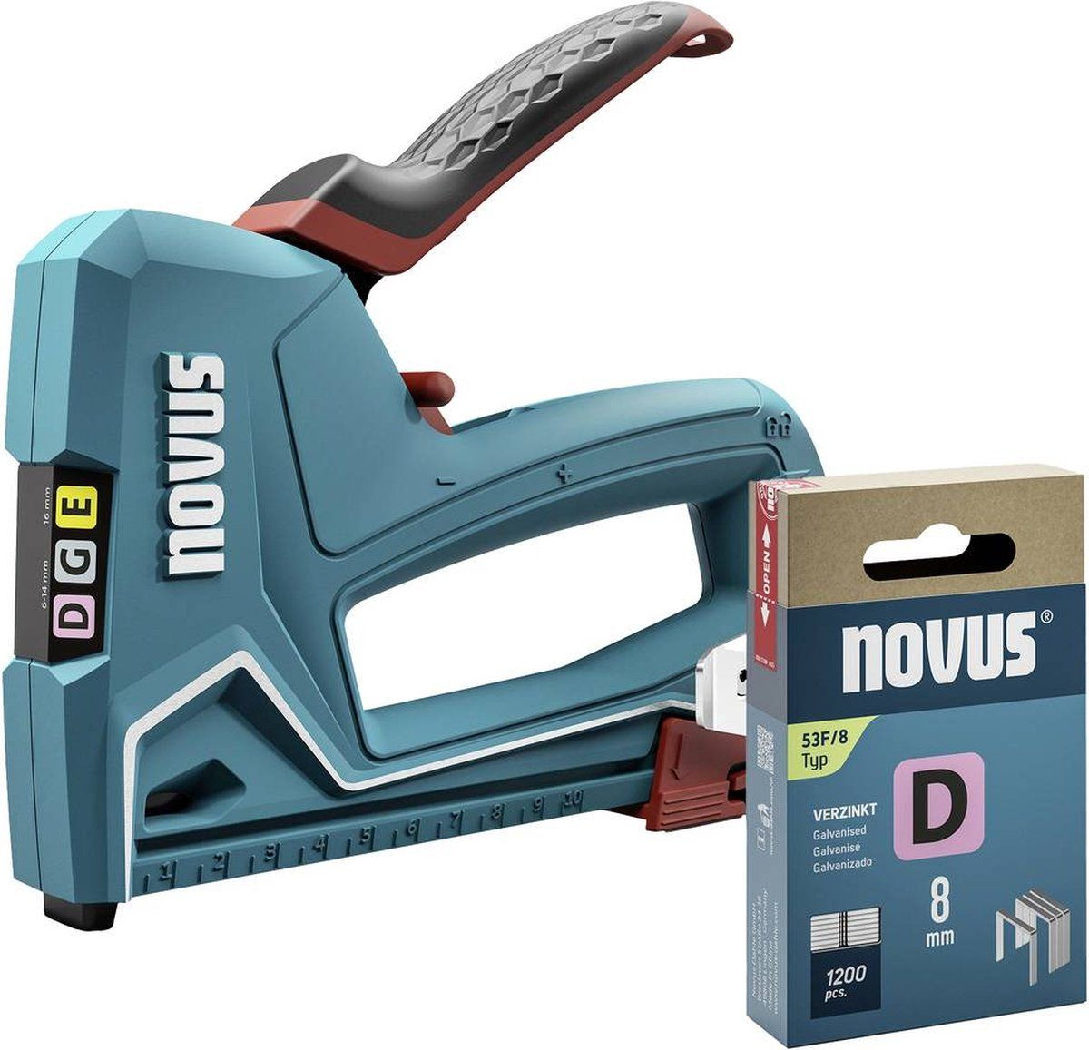 Novus Tools 030-0462 Nietpistool Type 11 Type 53F met 1200 nieten van 6-14 mm