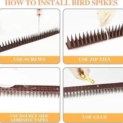 Inspire Select 12 Piece Plastic Bird Deterrent Spikes Fence & Wall Anti Climb Anti Roost Strips (Pigeon & Animal Repellent For Gard 12pcs 2