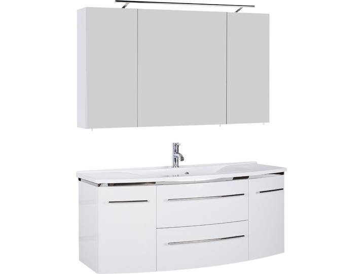Badmöbel-Set SAPHIR 3040 , weiss (weiß glanz, weiß glanz), B:120cm, Kastenmöbel-Sets, Badmöbel-Set, Breite 120 cm