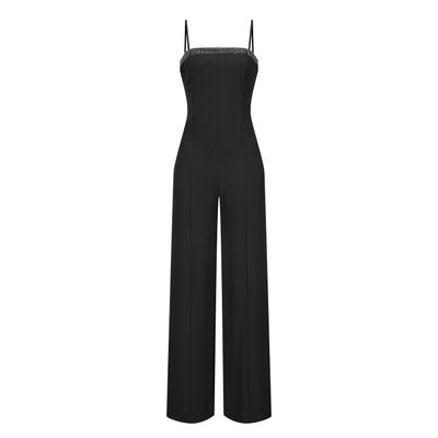Jumpsuit NICOWA "Nicowa Jumpsuit FENOWI", Damen, Gr. 40, schwarz, Casual, regular fit, Overalls Jumpsuit, mit Fringe-Detail