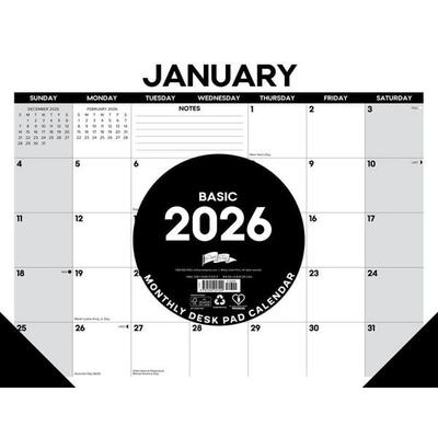 Basic 2026 22 X 17 Large Monthly Deskpad
