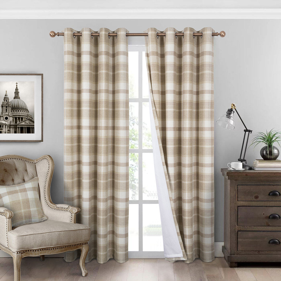 Brayden Studio Blackout Curtain Panel Pair Beige Width 168 x Drop 183 cm