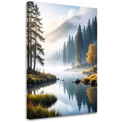 BILDER, Wald im Nebel Fluss Ansicht Natur