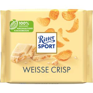 Ritter-Sport Tafelschokolade Weiß + Crisp, 100g