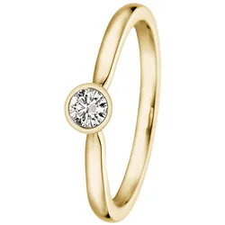 trendor 532494 Damenring für Heiratsantrag 585 Gelbgold mit Diamant 0,15 ct, 56/17,8