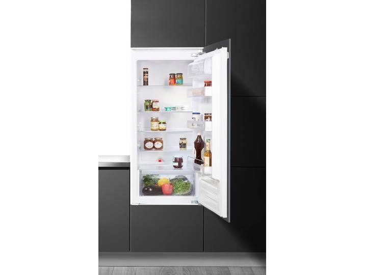 BAUKNECHT Einbaukühlschrank KSI 12VF2 , Energieeffizienz: E, weiß, Rechtsanschlag, wechselbar, Kühlschränke, Vollraumkühlschrank mit Festtürmontage, Einbaukühlschrank