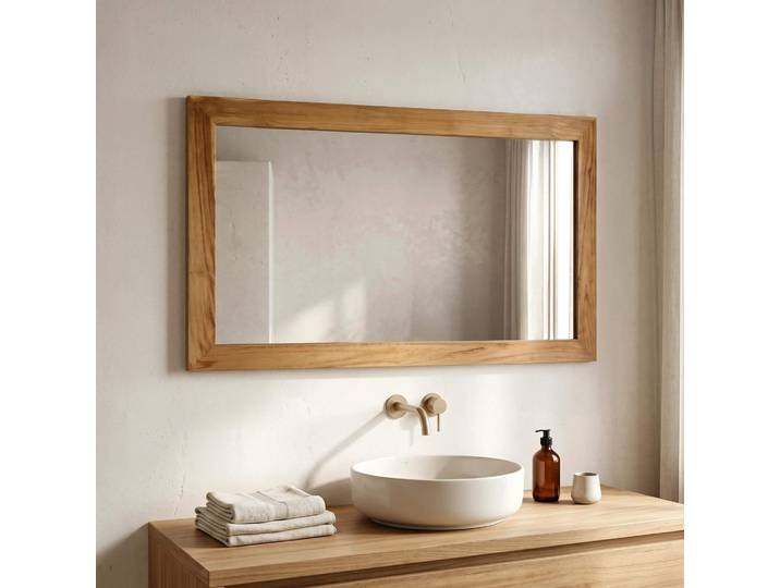 Miroir Rectangulaire 120 cm cadre en teck massif