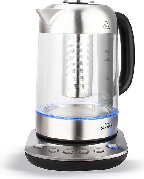 Schäfer waterkoker met LED-verlichting en STRIX-regeling, 1,7 liter, roestvrij staal
