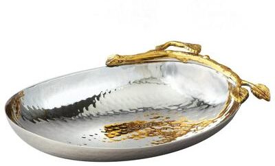 Elegance Heim Concept Golden Vine Hammered Stainless Steel Nut Bowl