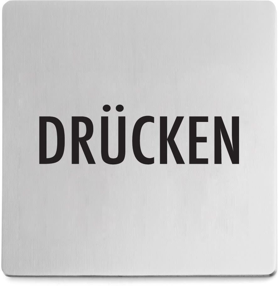 ZACK INDICI Hinweisschild Drücken