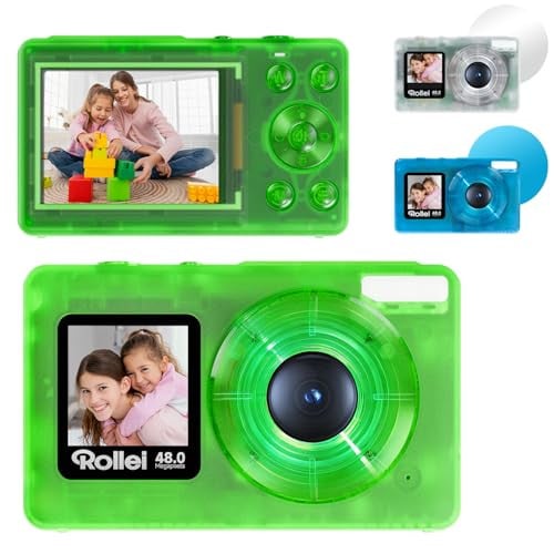 Rollei Compactline 12100 Compacte digitale camera, 48 MP, 4K Ultra HD, groen/transparant