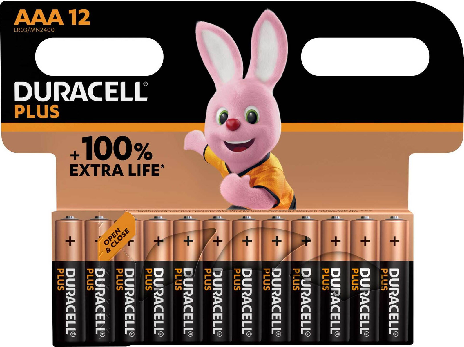Duracell MN2400 Plus Micro batterij 1,5V, verpakking van 12 stuks