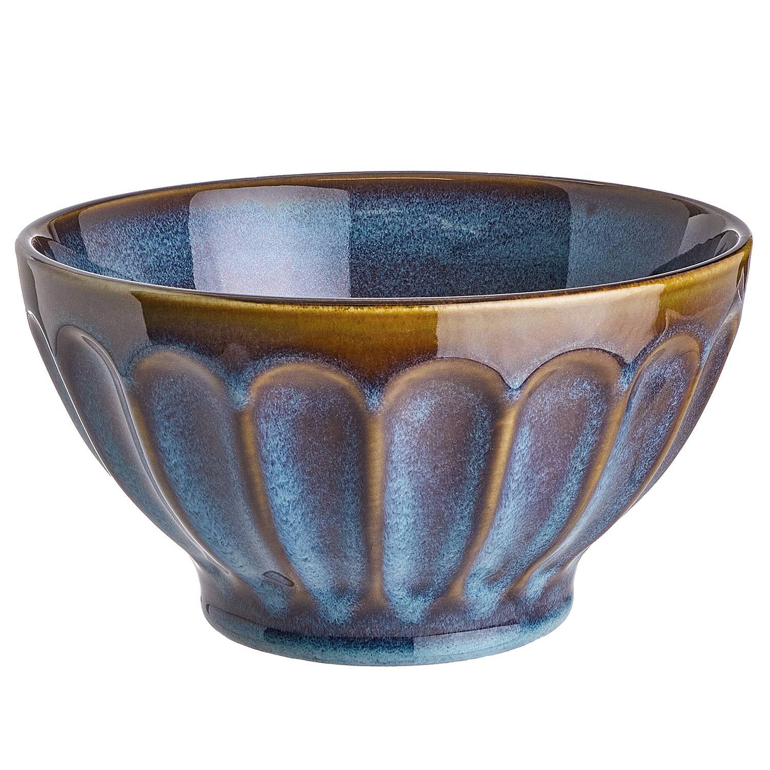 home24 Dipkom blauw van keramiek, Ø 16 cm