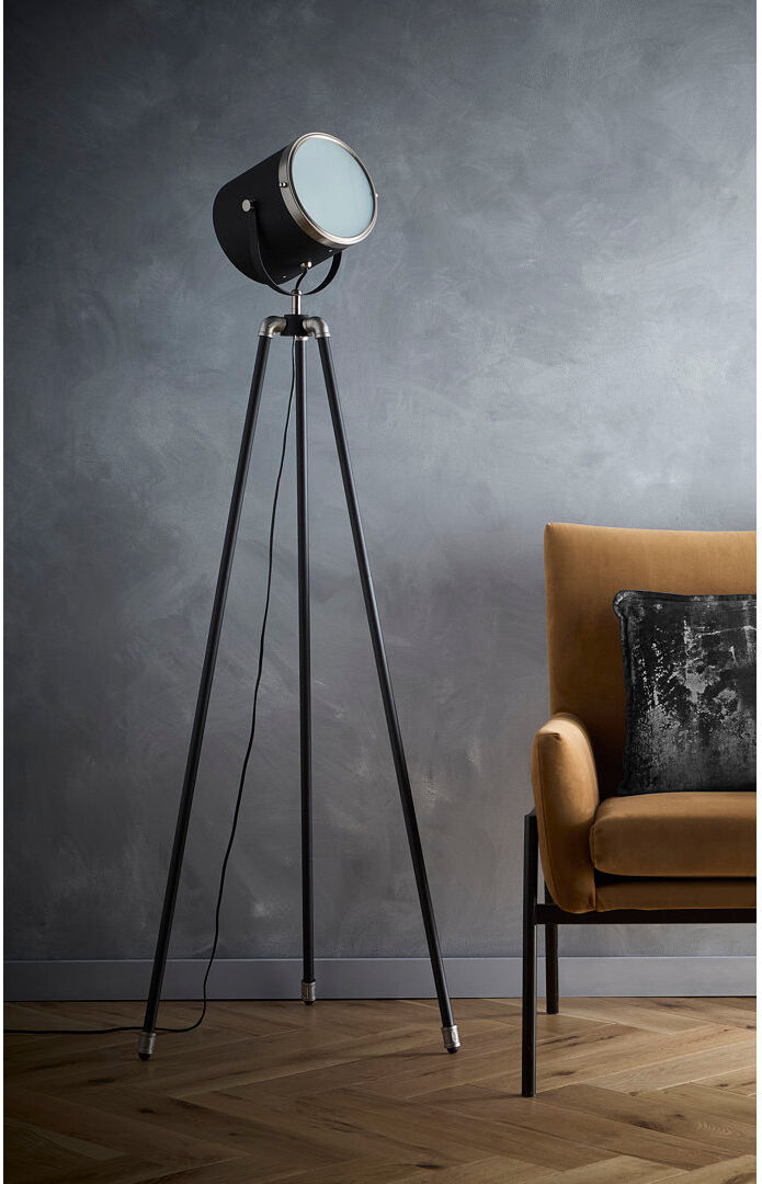 George Oliver Cannelburg 155 H cm Powder Coated Tripod Floor Lamp Powder Coated 155cm H X 62cm W X 62cm D