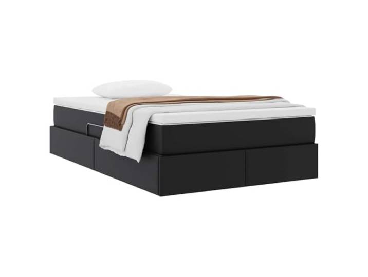 KTHLBRH Doppelbett mit Stauraum, Schwarz, 120 x 200 cm Inklusive Matratze, modernes Design, elegante Struktur, perfekt für Schlafzimmer
