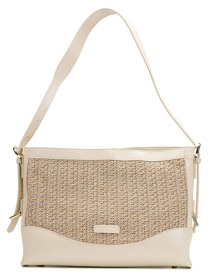 Victor & Hugo Paris Leder-Schultertasche "Malaya" in Beige - (B)40 x (H)12 x (T)10 cm - onesize