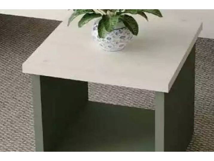 JVmoebel Couchtisch Quadratischer Holztisch in Weiß mit grünen Akzenten (Packung, 1-St., Couchtisch), Made in Europa