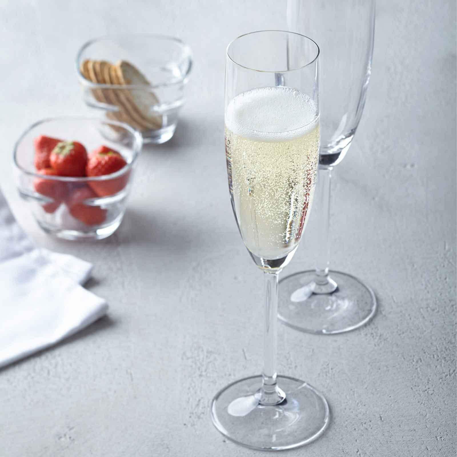 Sektglas LEONARDO "Sektgläser Daily 120 ml 6er Set transparent", bunt (transparent), Glas, Trinkgefäße, Sektglas