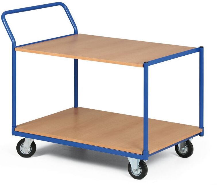 B2B Partner Tischwagen, 2 Holzspan-Etagen, Tragfähigkeit 300 kg