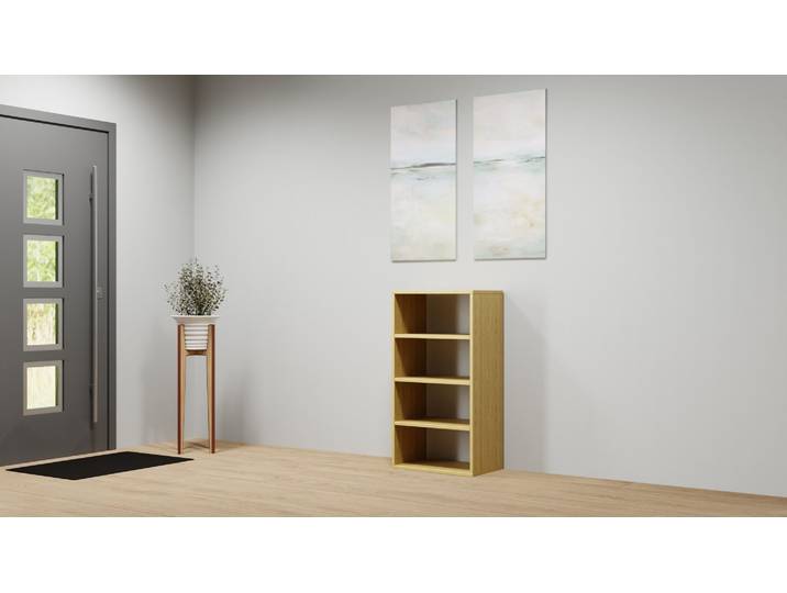 Offenes Highboard aus Holz Eiche Natur geölt