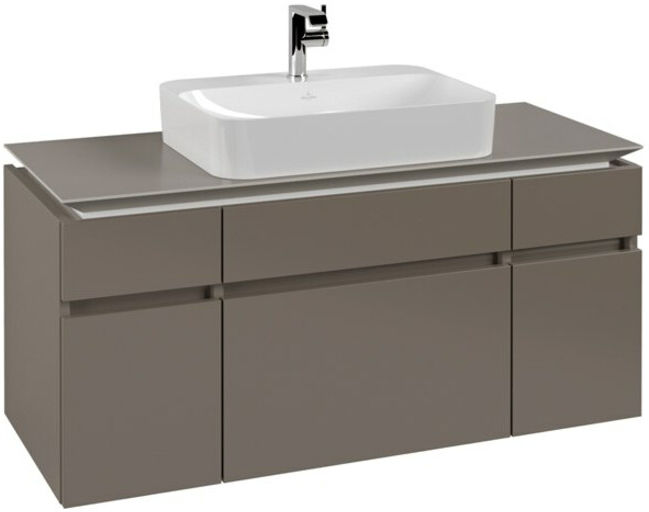 V&B; Meuble sous-lavabo Legato 120x55x50 cm, EV central, Truffle Grey ; Villeroy & Boch (B75800VG)