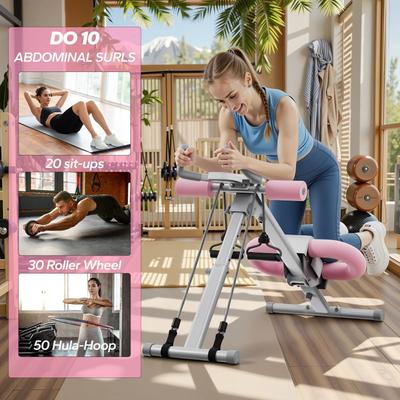 Uplifted Goods Adjustable Foldable Core Ab Trainer With Knee Support black