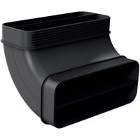 90° Flachkanalbogen Z861SB2, Rohr schwarz, vertikal, männlich