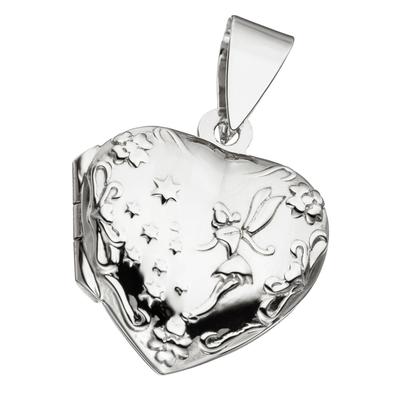 Medallionanhänger JOBO "Anhänger Medaillon Believe", silber (silber 925), Schmuckanhänger, Damen, Silber 925 (Sterlingsilber), 925 Silber