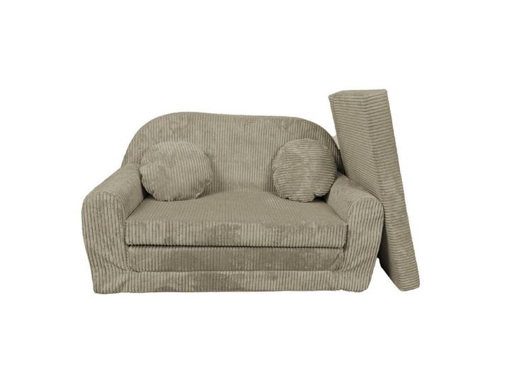 FORTISLINE Kindersofa Kindersofa Rosalia Ausklappbares Sofa aus Cord mit Verlängerung