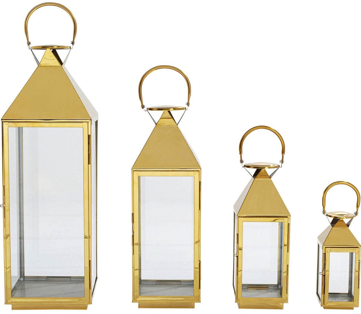 Kare Design Giardino Lantaarn Gold set van 4