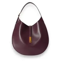 Polo Ralph Lauren für Damen. 428867518017 Große Polo ID Schultertasche aus weinrotem Leder (OSFA), Lässig, Kastanienbraun