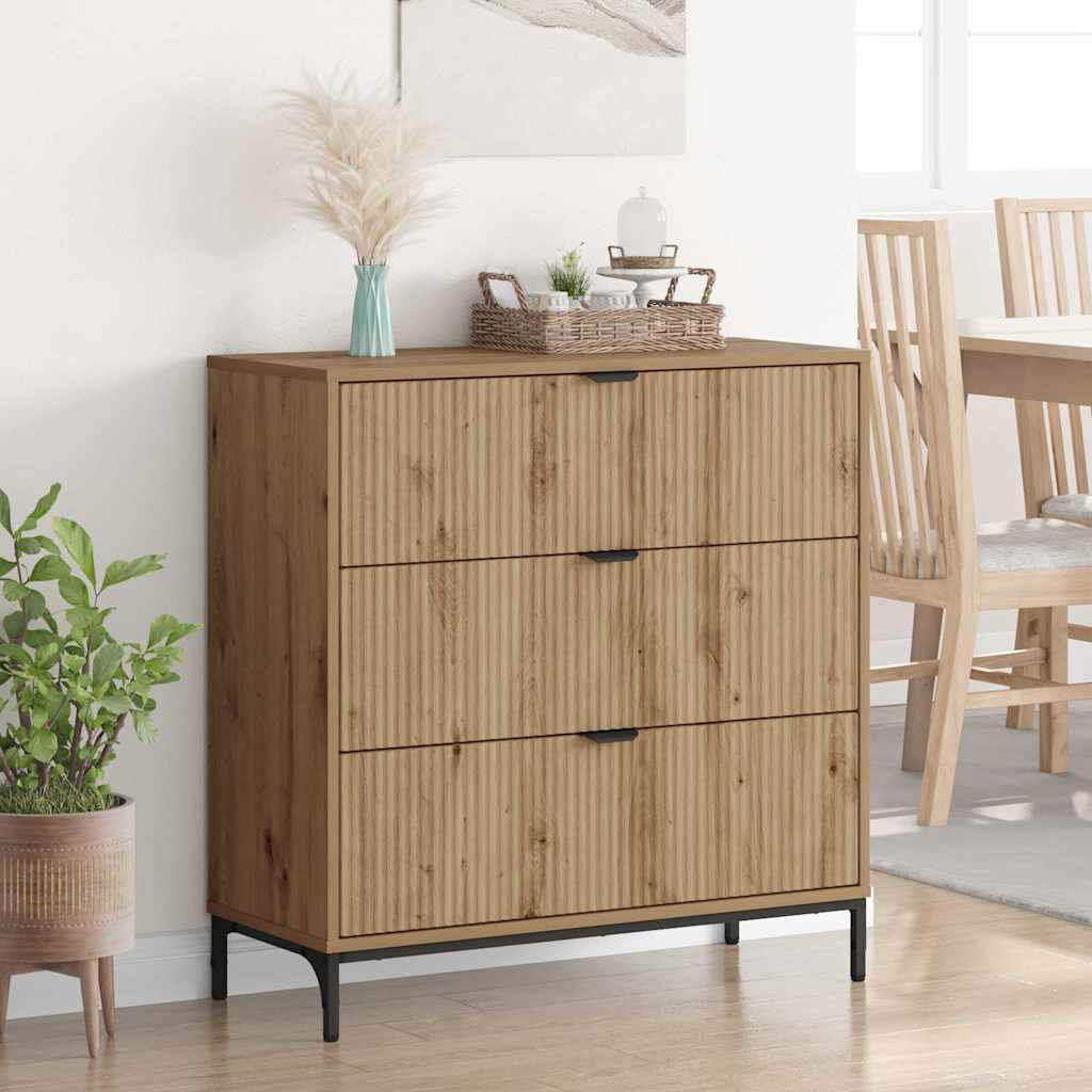 Borough Wharf 79.5cm Sideboard Artisan Oak 82cm H X 79.5cm W X 33cm D