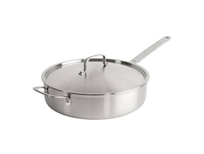 Gastrotools Edelstahlpfanne 28 cm – 5-Ply – mit Deckel – PFAS-frei Unbeschichtet CoolGrip-Griff Brat- & Universalpfanne Für Induktion Gleichmäßige Wärmeverteilung
