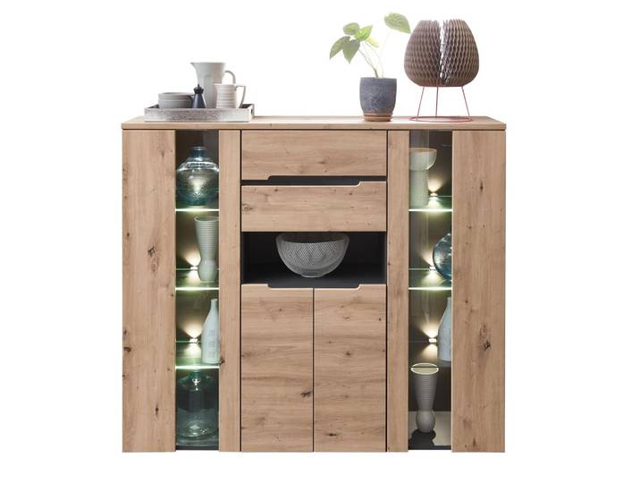 Highboard MEMPHIS Artisan Eiche Graphit Nachbildung