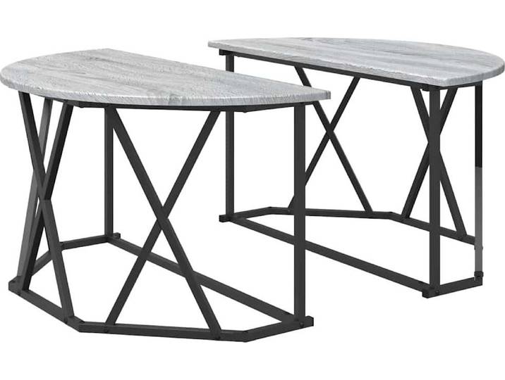 Table basse Sonoma Grey 80X80X42 Cm en bois d'ingénierie Lumarko