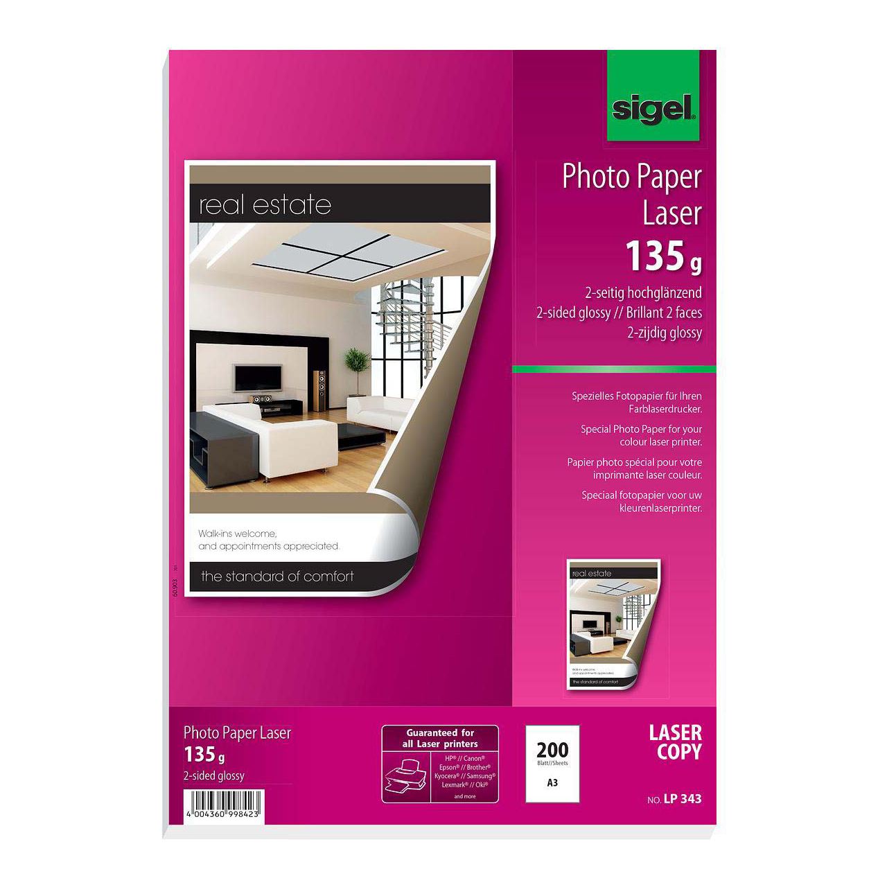 sigel Foto-Papier, DIN A3, 135 g/qm, 2-seitig glossy