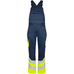 Warnschutz Latzhose "3547-319" Safety leicht UV-Schutz - 44 - blue ink/gelb