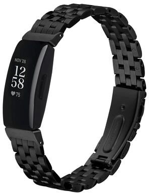 Everyday Crate Fitbit Inspire 2 Band Stainless Steel Five Bead Metal Watch Band For Fitbit Inspire 1 Inspire 2 black