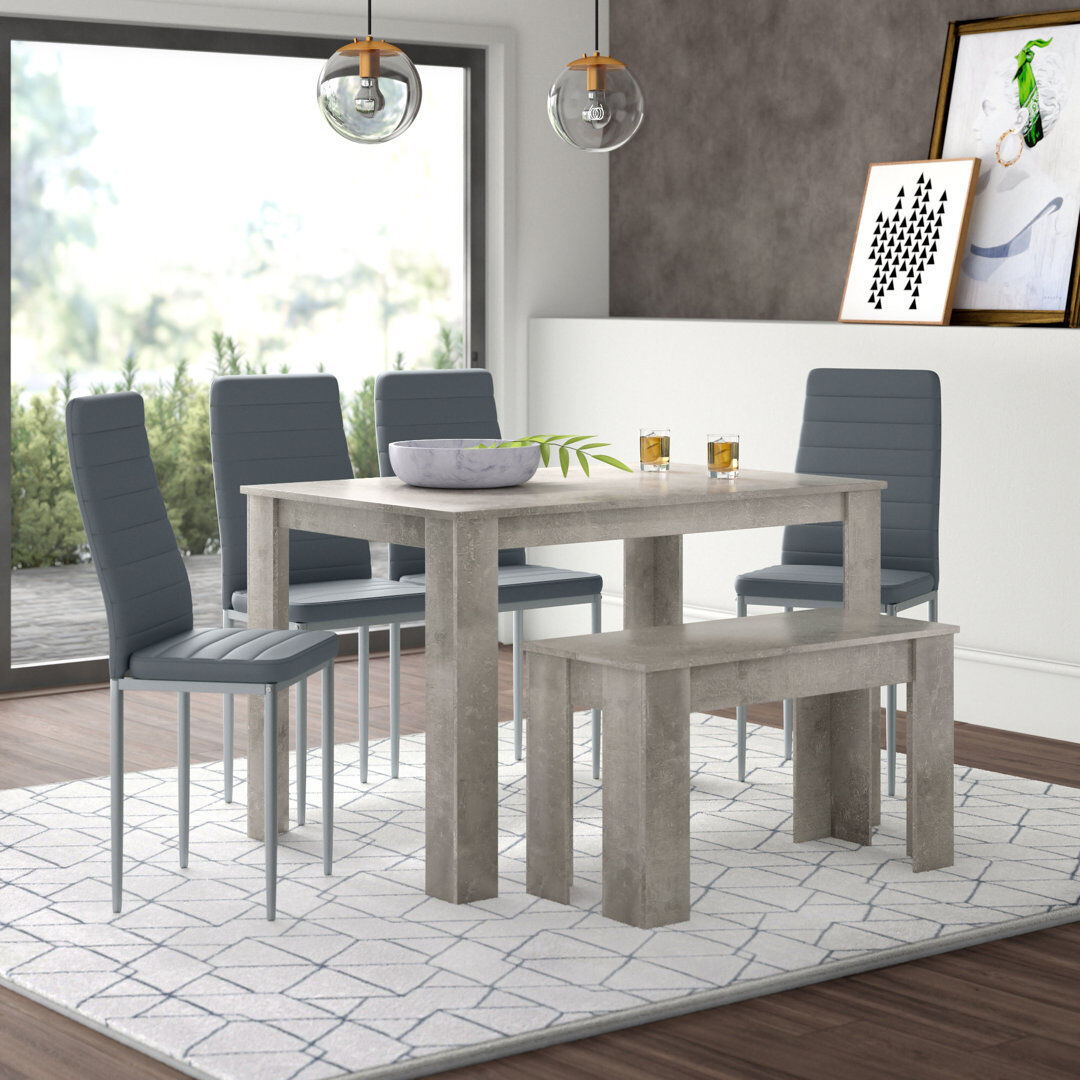 Ebern Designs Genovevo 6 -Person Dining Set Brown 75cm H x 117cm W x 77cm D
