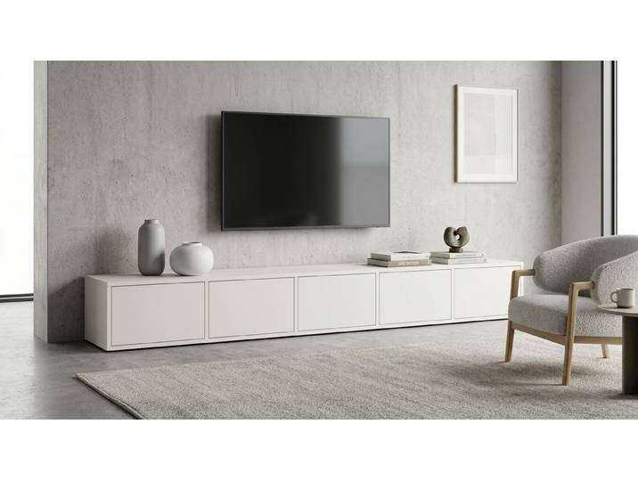 Meuble bas Pickawood MDF mélaminé MDF Blanc mat