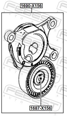 Febest Riemenspanner, Keilrippenriemen 1690-X156 Für Mercedes Nissan