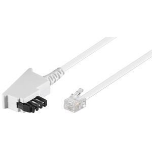 Goobay Telefonkabel 68541 Anschlusskabel, 10m, RJ11 Stecker / TAE-F Stecker