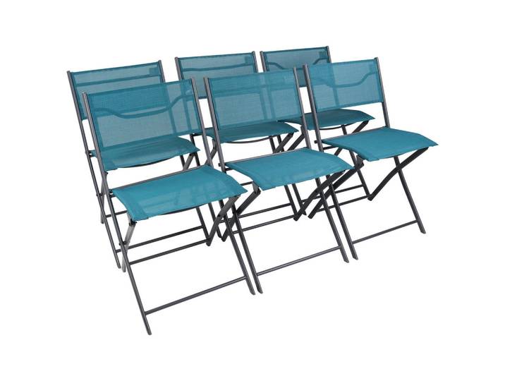 Gardenson Gartenklappstuhl-Set, Türkis, Textil, 45x79x46 cm, klappbar, UV-beständig, regenabweisend, abwischbar, Gartenmöbel, Gartenstühle, Gartenklappstuhl