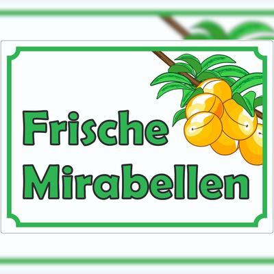 HB-Druck Frische Mirabellen Werbeaufkleber Hofladen Verkaufsförderung A2 (420x594mm)