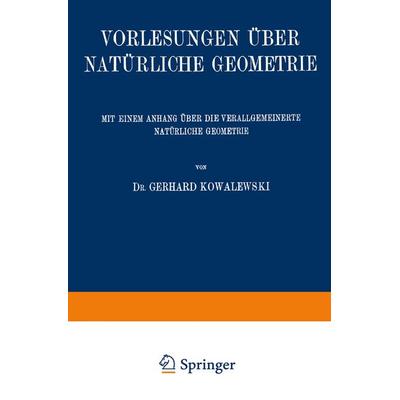 Vorlesungen über Natürliche Geometrie, Taschenbuch von Ernesto Cesàro, Vieweg & Teubner, 978-3-663-15206-4