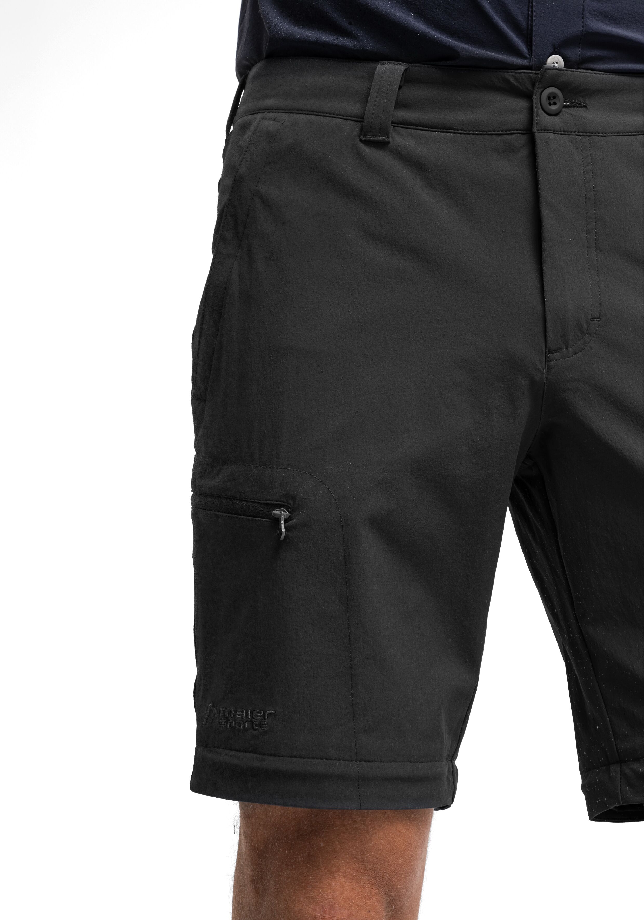 Maier Sports "Tajo" Herren Zip-Off Wanderhose, atmungsaktive Trekkinghose, Regular Fit schwarz 46, Normalgrössen